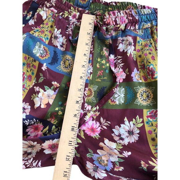 Johnny Was Silk LAURIE PRESLEY JOGGER Pants Sz XS Patchwork Floral Boho Designer - Picture 4 of 12